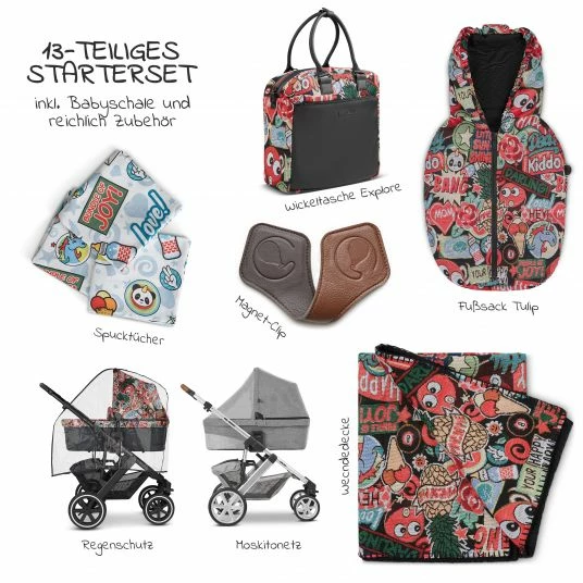 Discount 🎉 ABC Design 3in1 Kinderwagen-Set Salsa 4 Air - Fashion Edition Starter Set 13-teilig - Comic - inkl. Autositz Tulip & Zubehörpaket - Collection 2022 👏 4 Discount 🎉 ABC Design 3in1 Kinderwagen-Set Salsa 4 Air - Fashion Edition Starter Set 13-teilig - Comic - inkl. Autositz Tulip & Zubehörpaket - Collection 2022 👏 - Image 2