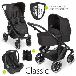 Cheap 🛒 ABC Design 3in1 Kinderwagen-Set Salsa 4 Air - inkl. Babywanne, Autositz Tulip, Sportsitz und Zubehörpaket - Classic Edition - Ink - Collection 2023 ❤️