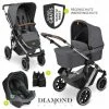 Budget 🤩 ABC Design 3in1 Kinderwagen-Set Salsa 4 Air - inkl. Babywanne, Autositz Tulip, Sportsitz und Zubehörpaket - Diamond Edition - Asphalt - Collection 2023 🛒
