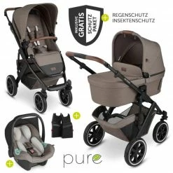 Budget ✨ ABC Design 3in1 Kinderwagen-Set Salsa 4 Air - inkl. Babywanne, Autositz Tulip, Sportsitz und Zubehörpaket - Pure Edition - Nature - Collection 2023 👍