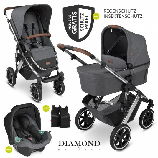 Best Sale 🎉 ABC Design 3in1 Kinderwagen-Set Salsa 4 Air - inkl. Babywanne, Babyschale Tulip, Sportsitz und Zubehörpaket - Diamond Edition - Asphalt - Collection 2022 😍 3 Best Sale 🎉 ABC Design 3in1 Kinderwagen-Set Salsa 4 Air - inkl. Babywanne, Babyschale Tulip, Sportsitz und Zubehörpaket - Diamond Edition - Asphalt - Collection 2022 😍