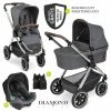Brand new 👏 ABC Design 3in1 Kinderwagen-Set Samba - inkl. Babywanne, Autositz Tulip, Sportsitz und Zubehörpaket - Diamond Edition - Asphalt - Collection 2023 😉