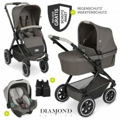 Best reviews of 🥰 ABC Design 3in1 Kinderwagen-Set Samba - inkl. Babywanne, Autositz Tulip, Sportsitz und Zubehörpaket - Diamond Edition - Herb - Collection 2023 💯