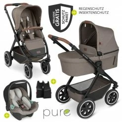 Top 10 👏 ABC Design 3in1 Kinderwagen-Set Samba - inkl. Babywanne, Autositz Tulip, Sportsitz und Zubehörpaket - Pure Edition - Nature - Collection 2023 👍