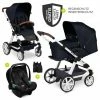 Outlet ⭐ ABC Design 3in1 Kinderwagen-Set Turbo 4 - inkl. Babyschale Tulip & XXL Zubehörpaket - Shadow 🧨