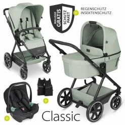Coupon 🔔 ABC Design 3in1 Kinderwagen-Set Vicon 4 - inkl. Babywanne, Autositz Tulip, Sportsitz und Zubehörpaket - Classic Edition - Pine - Collection 2023 👏
