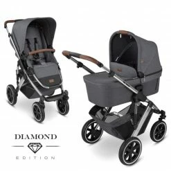 Coupon ⭐ ABC Design Kombi-Kinderwagen Salsa 4 Air - inkl. Babywanne & Sportsitz - Diamond Edition - Asphalt - Collection 2022 👏