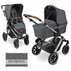 Brand new 👍 ABC Design Kombi-Kinderwagen Salsa 4 Air - inkl. Babywanne & Sportsitz - Diamond Edition - Asphalt - Collection 2023 🥰