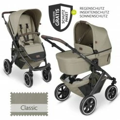 Best Pirce ✔️ ABC Design Kombi-Kinderwagen Salsa 4 Air - inkl. Babywanne & Sportsitz mit XXL Zubehörpaket - Classic Edition - Reed - Collection 2023 😀