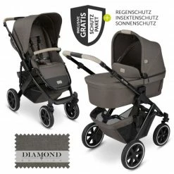 Budget 🌟 ABC Design Kombi-Kinderwagen Salsa 4 Air - inkl. Babywanne & Sportsitz mit XXL Zubehörpaket - Diamond Edition - Herb - Collection 2023 😉