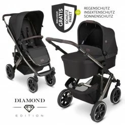 Outlet 👍 ABC Design Kombi-Kinderwagen Salsa 4 Air - inkl. Babywanne, Sportsitz und XXL Zubehör-Paket - Diamond Edition - Dolphin - Collection 2022 ❤️