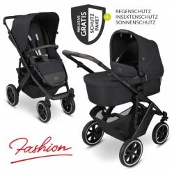 Flash Sale 🎁 ABC Design Kombi-Kinderwagen Salsa 4 Air - inkl. Babywanne, Sportsitz und XXL Zubehör-Paket - Fashion Edition - Midnight - Collection 2022 🌟