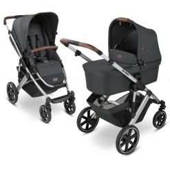 Cheap ✨ ABC Design Kombi-Kinderwagen Salsa 4 - inkl. Babywanne & Sportsitz - Storm - Collection 2022 😍