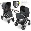New 🔔 ABC Design Kombi-Kinderwagen Salsa 4 - inkl. Babywanne, Sportsitz und XXL Zubehör-Paket - Storm - Collection 2022 🛒