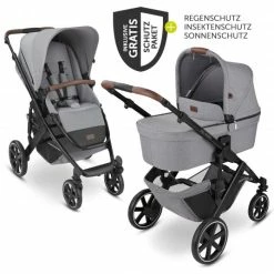 Best Pirce 🧨 ABC Design Kombi-Kinderwagen Salsa 4 - inkl. Babywanne, Sportsitz und XXL Zubehör-Paket - Tin - Collection 2022 ✨