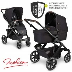 Promo ✨ ABC Design Kombi-Kinderwagen Salsa 4 - inkl. Babywanne, Sportsitz & XXL Zubehörpaket - Fashion Edition - Midnight - Collection 2021 😉