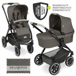 Deals 🔔 ABC Design Kombi-Kinderwagen Samba - inkl. Babywanne & Sportsitz mit XXL Zubehörpaket - Diamond Edition - Herb - Collection 2023 😉