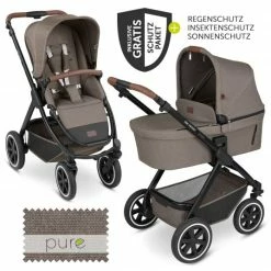 Coupon 🔥 ABC Design Kombi-Kinderwagen Samba - inkl. Babywanne & Sportsitz mit XXL Zubehörpaket - Pure Edition - Nature - Collection 2023 🛒