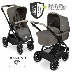 Cheap ✔️ ABC Design Kombi-Kinderwagen Samba - inkl. Babywanne, Sportsitz und XXL Zubehör-Paket - Diamond Edition - Herb - Collection 2022 🧨