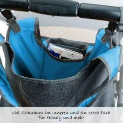 Cheapest 🌟 Diago Kinderwagen-Tasche Deluxe - Grau Blau ⌛ -Pushchairs Shop diago kinderwagen tasche deluxe grau blau 30077 75276 d2