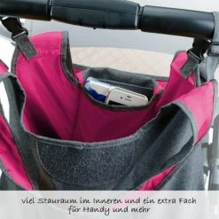 Deals 👍 Diago Kinderwagen-Tasche Deluxe - Grau Magenta 🧨 -Pushchairs Shop diago kinderwagen tasche deluxe grau magenta 30047 75276 d2