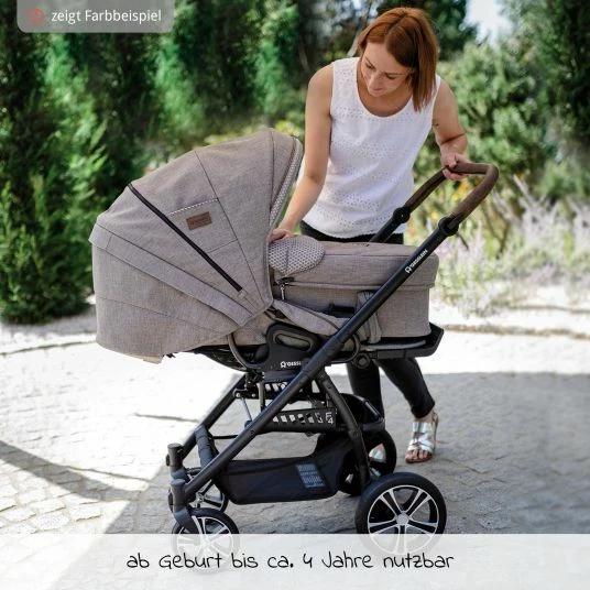 Best deal ⌛ Gesslein 2in1 Kinder-Kombiwagen F4 Air+ Classic mit C2 Tragetasche & umsetzbaren Sportwagenaufsatz - Schwarz-Cognac-Granitgrau - Collection 2022 🌟 6 Best deal ⌛ Gesslein 2in1 Kinder-Kombiwagen F4 Air+ Classic mit C2 Tragetasche & umsetzbaren Sportwagenaufsatz - Schwarz-Cognac-Granitgrau - Collection 2022 🌟 - Image 4