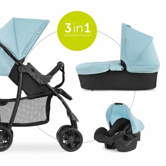 Best Sale 🥰 Hauck 3in1 Kinderwagen-Set Shopper Trioset mit Babywanne, Autositz und Sportwagen (bis 25 kg) - Blue 😉 4 Best Sale 🥰 Hauck 3in1 Kinderwagen-Set Shopper Trioset mit Babywanne, Autositz und Sportwagen (bis 25 kg) - Blue 😉 - Image 2