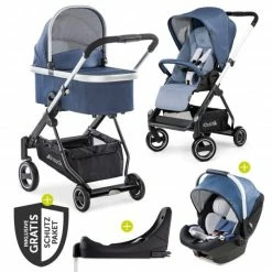 Cheap ⭐ Hauck 4in1 Kinderwagen-Set Apollo inkl. Autositz, Isofix-Base, Babywanne, Sportsitz und XXL Zubehörpaket - Denim 🔔
