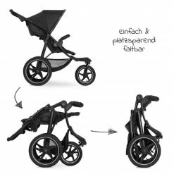 Discount 🎁 Hauck Buggy & Jogger Runner 2 (mit großen Luftreifen) - Black ❤️ -Pushchairs Shop hauck buggy jogger runner 2 mit grossen luftreifen black 274200 d2