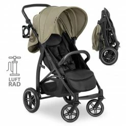 Promo ✔️ Hauck Buggy Rapid 4D AIR (bis 25 kg) - mit Luftreifen, Liegefunktion und XL Verdeck - Olive - Collection 2022 🛒
