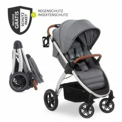 Brand new ⌛ Hauck Buggy & Sportwagen UpTown (mit Liegefunktion & Einhand-Faltung) inkl. XXL Zubehörpaket - Melange Grey 🧨