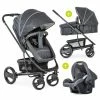 Top 10 ⌛ Hauck Pacific 4 Trioset pram set incl. baby bath, car seat and pushchair - Melange Charcoal ⌛