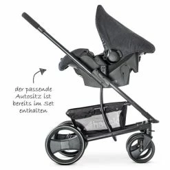 Top 10 ⌛ Hauck Pacific 4 Trioset pram set incl. baby bath, car seat and pushchair - Melange Charcoal ⌛ -Pushchairs Shop hauck kinderwagen set pacific 4 trioset inkl babywanne autositz und sportwagen melange charcoal 309155 d5