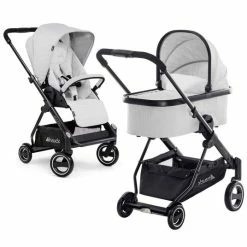 Outlet 🔔 Hauck Kombi-Kinderwagen Apollo - inkl. Sportwagen und Babywanne für Neugeborene - Lunar 🤩