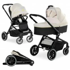 Deals ⌛ Hauck Kombi-Kinderwagen Move so Simply Set inkl. Babywanne & Sportsitz - mit Liegefunktion - Beige Neon - Collection 2022 🔔