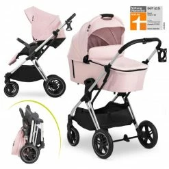 Best Sale 😍 Hauck Kombi-Kinderwagen Vision X Duoset Black (Sportwagen & Babywanne) - Melange Rose ✨