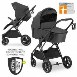 Top 10 ❤️ Hauck Kombi-Kinderwagen Vision X Duoset Black (Sportwagen und Babywanne) inkl. XXL Zubehörpaket - Melange Black 😉