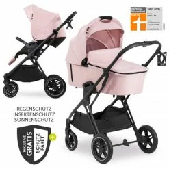 Brand new ✔️ Hauck Kombi-Kinderwagen Vision X Duoset Black (Sportwagen und Babywanne) inkl. XXL Zubehörpaket - Melange Rose 🌟