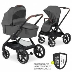 Promo 🎉 Hauck Kombi-Kinderwagen Walk N Care Set inkl. Babywanne, Sportsitz, Beindecke und XXL Zubehörpaket - Dark Grey - Collection 2022 🛒