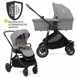 Deals ✔️ Joie 2in1 Kombi-Kinderwagen-Set Versatrax bis 22 kg belastbar mit Sportsitz, Babywanne, Adapter & Regenschutz - Gray Flannel - Collection 2022 👏
