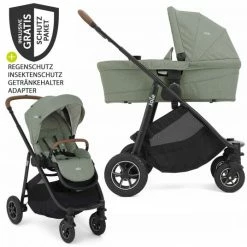 New 😀 Joie 2in1 Kombi-Kinderwagen-Set Versatrax bis 22 kg belastbar mit Sportsitz, Babywanne, Adapter & XXL-Zubehörpaket - Laurel - Collection 2022 🧨
