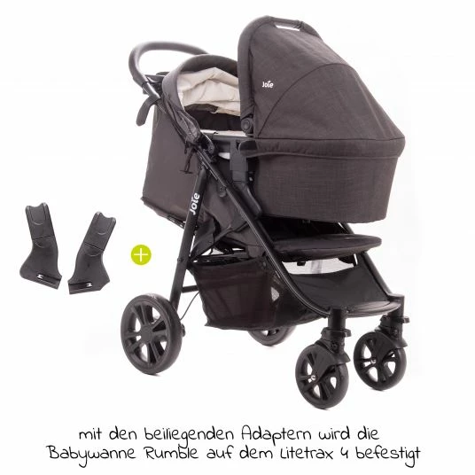 Best Sale 🎁 Joie 4in1 Kombi-Kinderwagen-Set Litetrax 4 mit Adapter, Babyschale, Babywanne, Isofix-Basis & XXL-Zubehörpaket - Coal - Collection 2022 🔔 6 Best Sale 🎁 Joie 4in1 Kombi-Kinderwagen-Set Litetrax 4 mit Adapter, Babyschale, Babywanne, Isofix-Basis & XXL-Zubehörpaket - Coal - Collection 2022 🔔 - Image 4