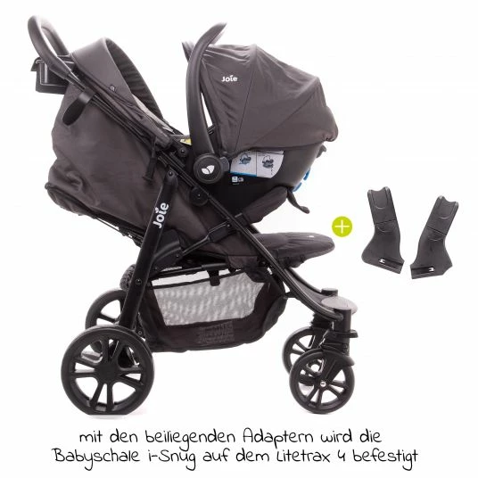 Best Sale 🎁 Joie 4in1 Kombi-Kinderwagen-Set Litetrax 4 mit Adapter, Babyschale, Babywanne, Isofix-Basis & XXL-Zubehörpaket - Coal - Collection 2022 🔔 8 Best Sale 🎁 Joie 4in1 Kombi-Kinderwagen-Set Litetrax 4 mit Adapter, Babyschale, Babywanne, Isofix-Basis & XXL-Zubehörpaket - Coal - Collection 2022 🔔 - Image 6