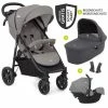 Discount 😀 Joie 4in1 Kombi-Kinderwagen-Set Literax 4 mit Adapter, Babyschale, Babywanne, Isofix-Basis & XXL Zubehörpaket - Gray Flannel - Collection 2022 🔔