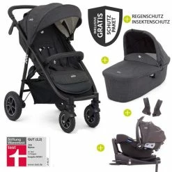 Cheap ✔️ Joie 4in1 Kombi-Kinderwagen-Set Mytrax mit Adapter, Babyschale, Babywanne, Isofix-Basis & XXL-Zubehörpaket - Pavement - Collection 2022 😉