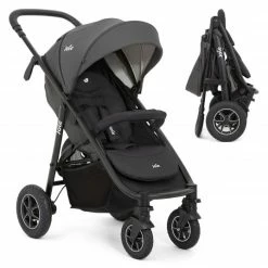 Promo 👍 Joie Buggy & Sportwagen Litetrax 4 DLX Air mit Luftreifen, Teleskopschieber, Regenschutz bis 22 kg belastbar - Shale - Collection 2022 ✨