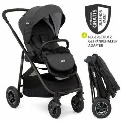 Hot Sale 👏 Joie Buggy & Sportwagen Versatrax bis 22 kg belastbar - umsetzbare Sitzeinheit, Adapter, & Regenschutz - Pavement - Collection 2022 🔥