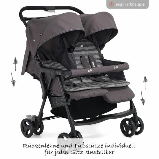 Outlet 🌟 Joie Geschwister- & Zwillingsbuggy Aire Twin inkl. Regenschutz - Rosy & Sea - Collection 2022 ❤️ 4 Outlet 🌟 Joie Geschwister- & Zwillingsbuggy Aire Twin inkl. Regenschutz - Rosy & Sea - Collection 2022 ❤️ - Image 3