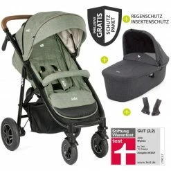 Coupon 😍 Joie Kombi-Kinderwagen Mytrax mit Luftreifen, Babywanne, Adapter & Zubehör Paket - Laurel - Collection 2022 🛒