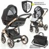 Best reviews of ✔️ Junama 2in 1 Kombi-Kinderwagen-Set Diamond Individual inkl. Babywanne, Sportsitz, Wickeltasch & Regenschutz - Schwarz Rosegold - Collection 2022 😀